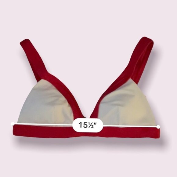 Hollister Bikini Top White Red Swimsuit Womens Size Medium - Picture 6 of 6